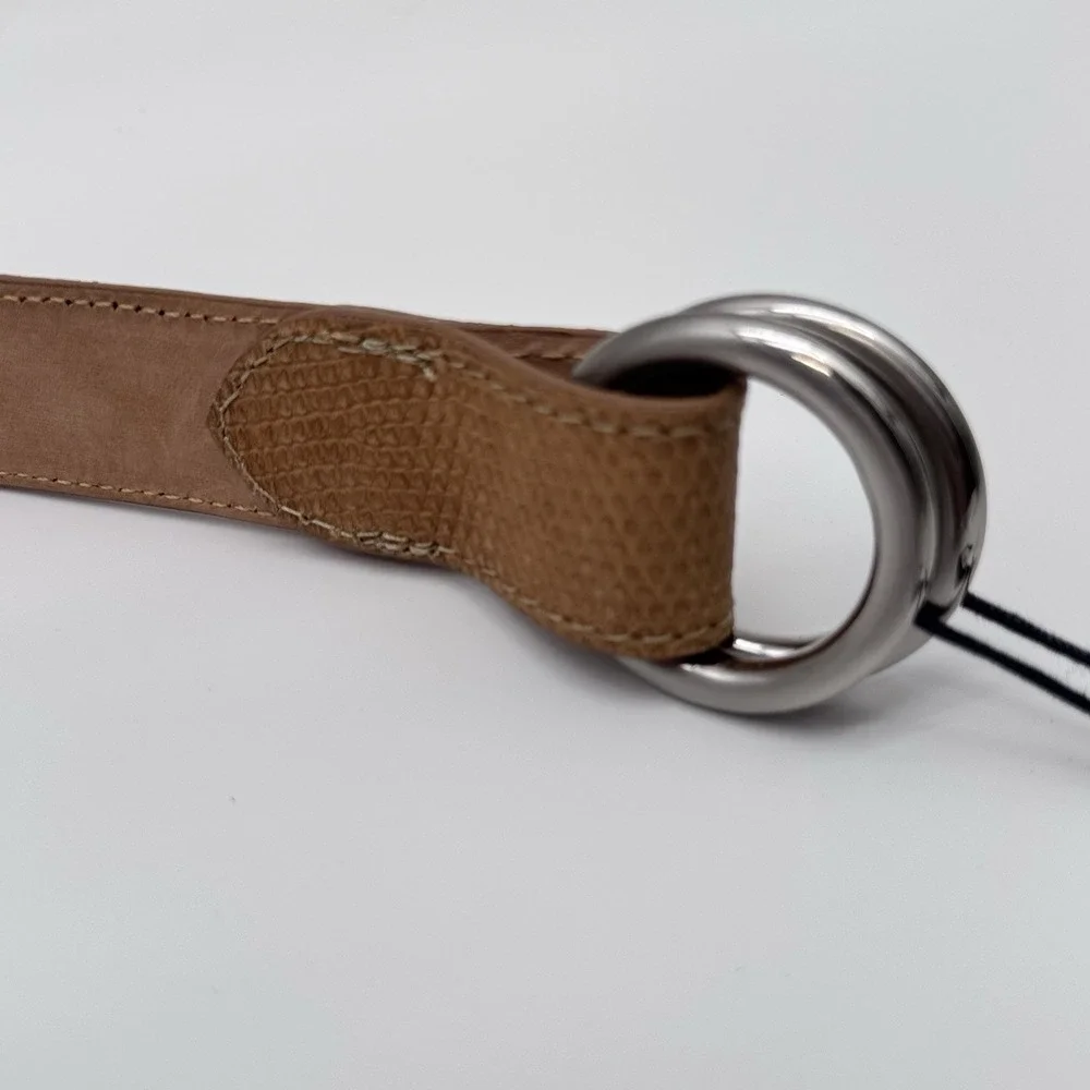 PETER  MILLAR Genuine Lizard Size 34 Crown Crafted Leather O-Ring Belt MSRP $395